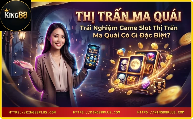 Game slot Thị trấn ma quái với các biểu tượng ma quái và vòng quay hấp dẫn