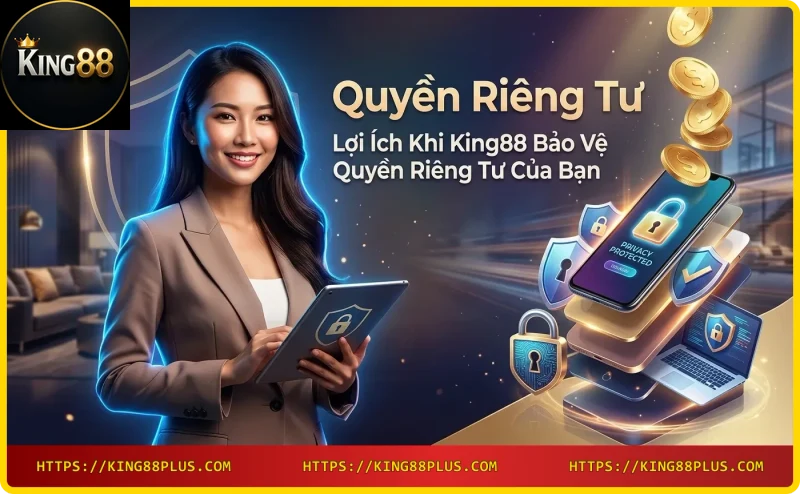 Hình ảnh minh họa biểu tượng người dùng được bảo vệ bởi khiên an toàn, thể hiện lợi ích bảo mật King88