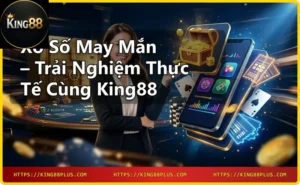 Người chơi đang sử dụng ứng dụng xổ số may mắn trên điện thoại tại King88