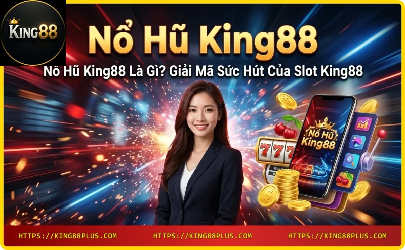 Slot King88 - Guồng quay nổ hũ với biểu tượng phượng hoàng và mèo chiêu tài