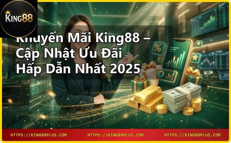 Tổng quan các chương trình khuyến mãi King88 trên điện thoại với biểu tượng thưởng vàng