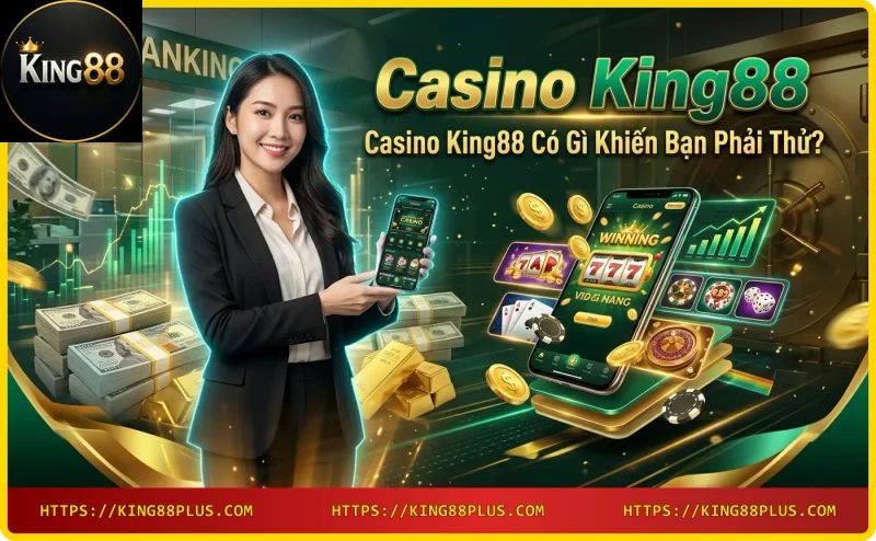 Vòng quay roulette tại Casino King88 với ánh đèn vàng sang trọng